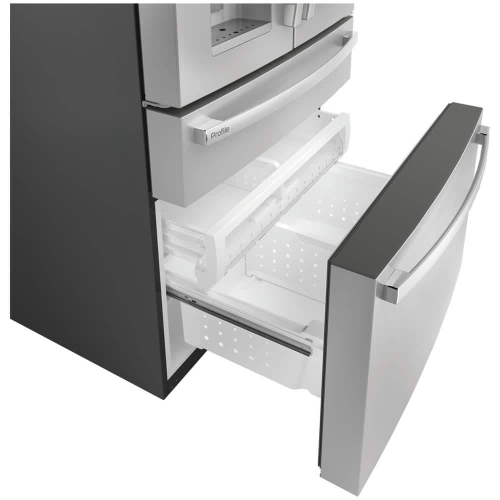 Model #PVD28BYNFS GE Profile Standard-Depth 27.9-Cu. Feet 3 -Door Smart Compatible French Door Refrigerator with Ice Maker with water and Ice dispenser and Door within Door ( Fingerprint-resistant Stainless Steel ) ENERGY STAR Certified
