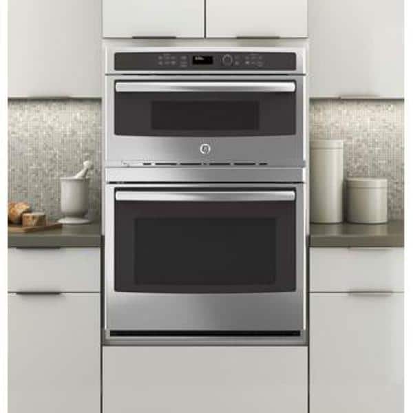 GE 30 inch Smart Compatible Double Electric Wall Oven with Air Fry Self + Steam Cleaning ( Stainless Steel )