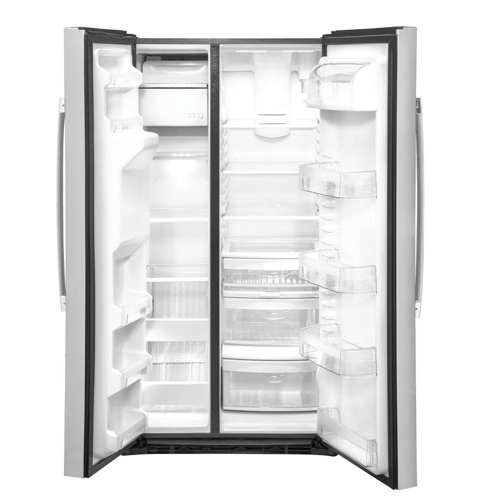 Model #GSS25IYNFS GE 25.1-cu ft Side-by-Side Refrigerator with Ice Maker, Water and Ice Dispenser (Stainless Steel)