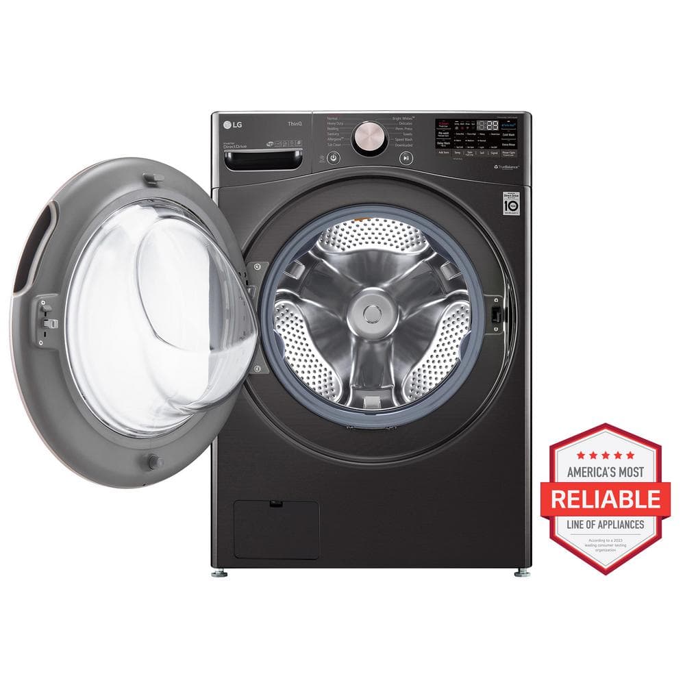 Model #WM4000HBA LG TurboWash 360 4.5-Cu. Feet High Efficiency Stackable Steam Cycle Smart Front-Load Washer ( Black Steel ) ENERGY STAR