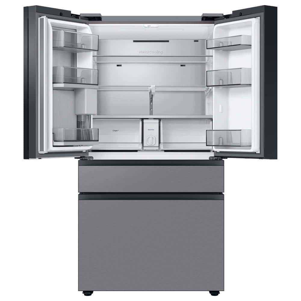 RF29BB8600QL Samsung Bespoke Standard-Depth 28.8-Cu. Feet 4.0 -Door Smart Compatible French Door Refrigerator with Dual Ice Maker with water dispenser and Door within Door ( Fingerprint Resistant Stainless Steel - All Panels ) ENERGY STAR Certified