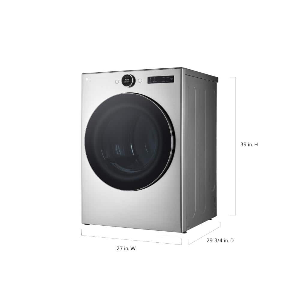 LG 7.4 cu. ft. Vented Stackable SMART Electric Dryer in Graphite Steel with TurboSteam and AI Sensor Dry Technology,  DLEX5500V