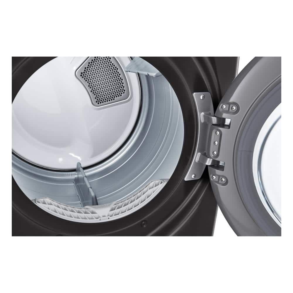 LG 7.4 Cu. Ft. Vented SMART Stackable Electric Dryer in Black Steel with TurboSteam and Sensor Dry Technology , DLEX4000B