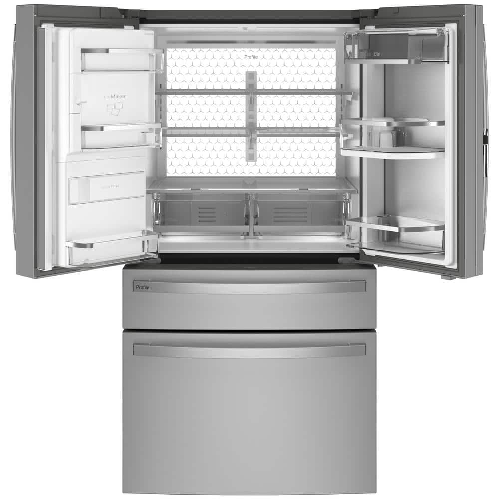 Model #PVD28BYNFS GE Profile Standard-Depth 27.9-Cu. Feet 3 -Door Smart Compatible French Door Refrigerator with Ice Maker with water and Ice dispenser and Door within Door ( Fingerprint-resistant Stainless Steel ) ENERGY STAR Certified