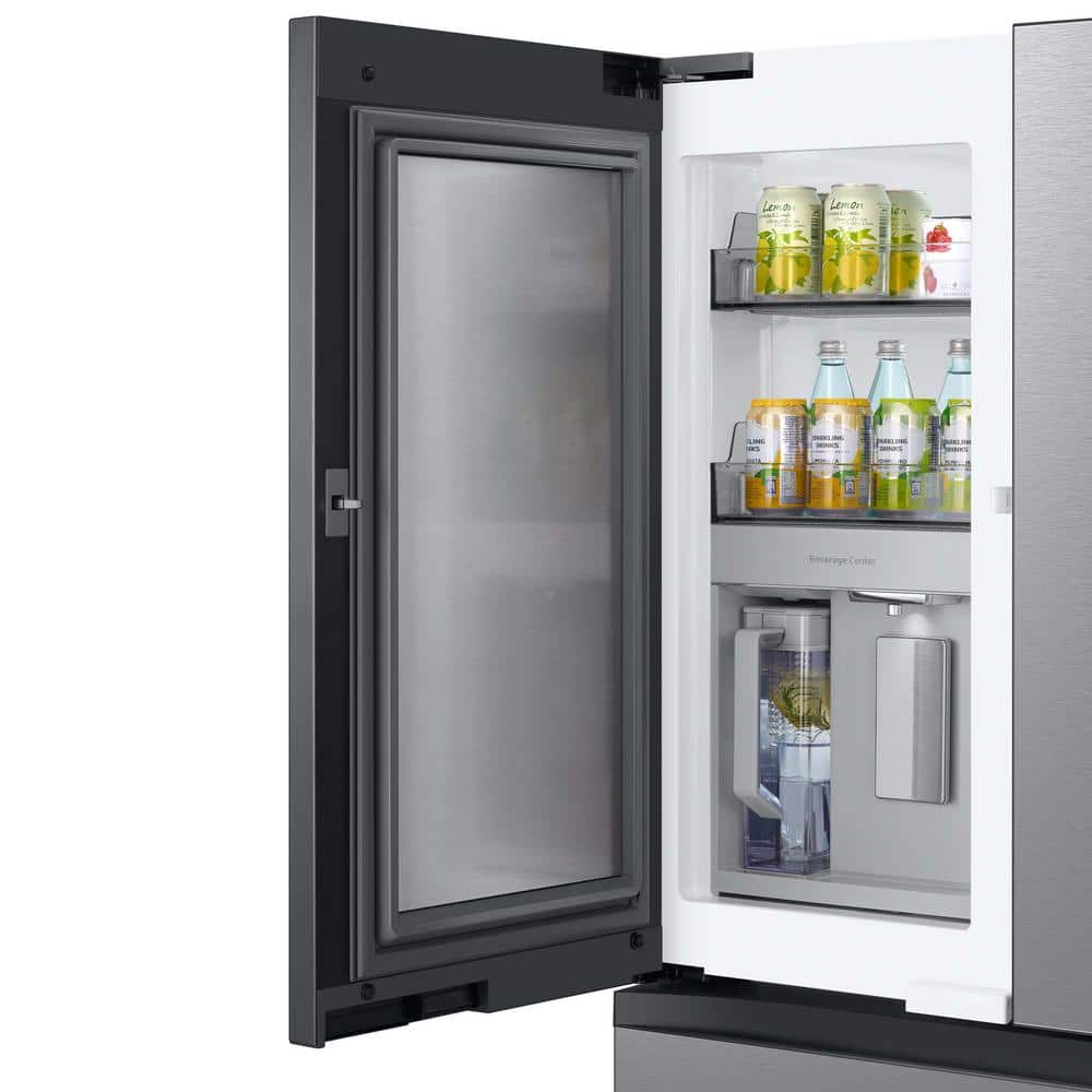 RF29BB8600QL Samsung Bespoke Standard-Depth 28.8-Cu. Feet 4.0 -Door Smart Compatible French Door Refrigerator with Dual Ice Maker with water dispenser and Door within Door ( Fingerprint Resistant Stainless Steel - All Panels ) ENERGY STAR Certified