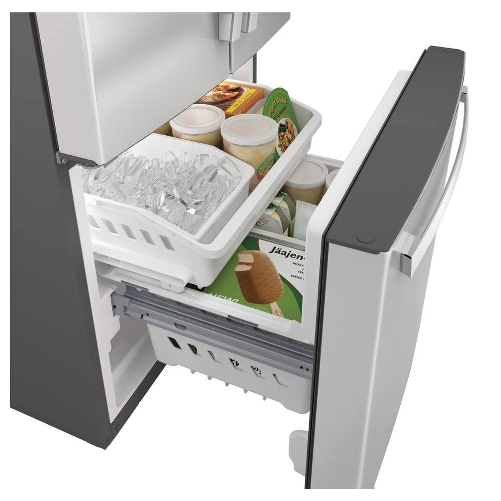 Model #GNE21FYKFS GE Standard-Depth 20.8-Cu. Feet 3 -Door French Door Refrigerator with Ice Maker ( Stainless Steel ) ENERGY STAR Certified