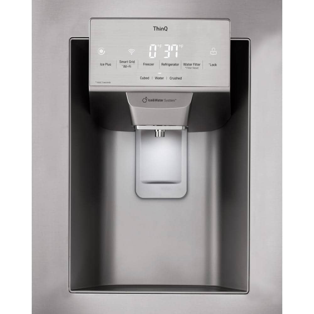 Model #LRFS28XBS LG 28 cu. ft. 3 Door French Door Refrigerator with Ice and Water with Single Ice in Stainless Standard Depth