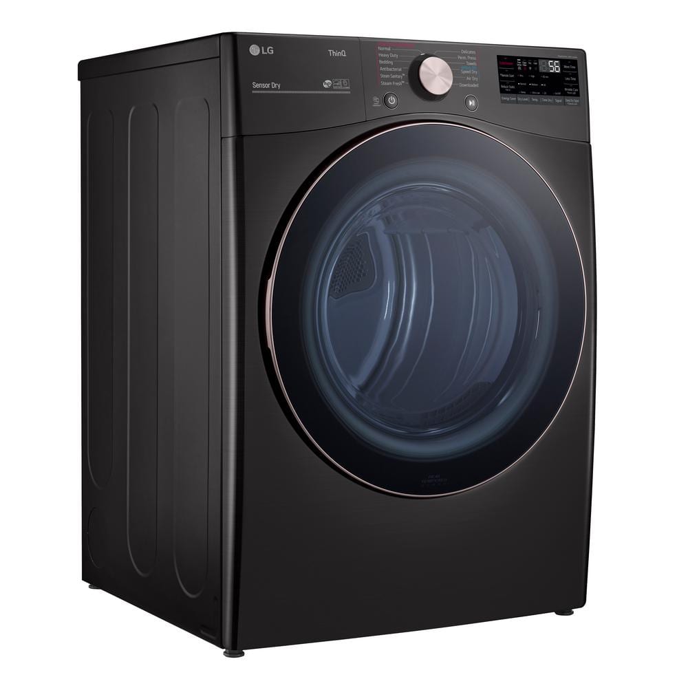 LG 7.4 Cu. Ft. Vented SMART Stackable Electric Dryer in Black Steel with TurboSteam and Sensor Dry Technology , DLEX4000B