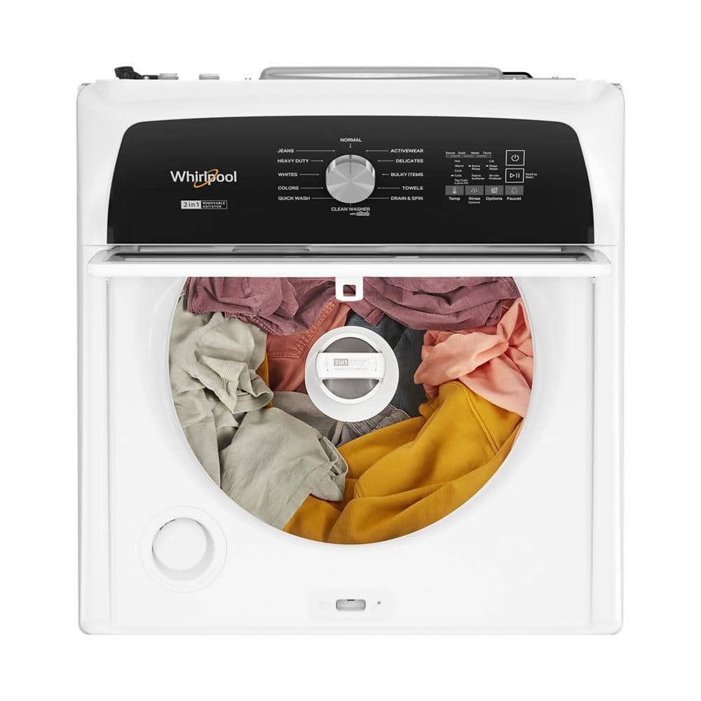 Whirlpool 4.7 - 4.8 cu. ft. Top Load Washer with 2 in 1 Removable Agitator in White