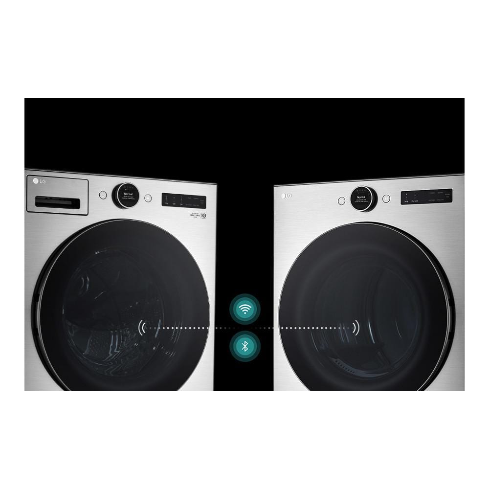 LG 7.4 cu. ft. Vented Stackable SMART Electric Dryer in Graphite Steel with TurboSteam and AI Sensor Dry Technology,  DLEX5500V