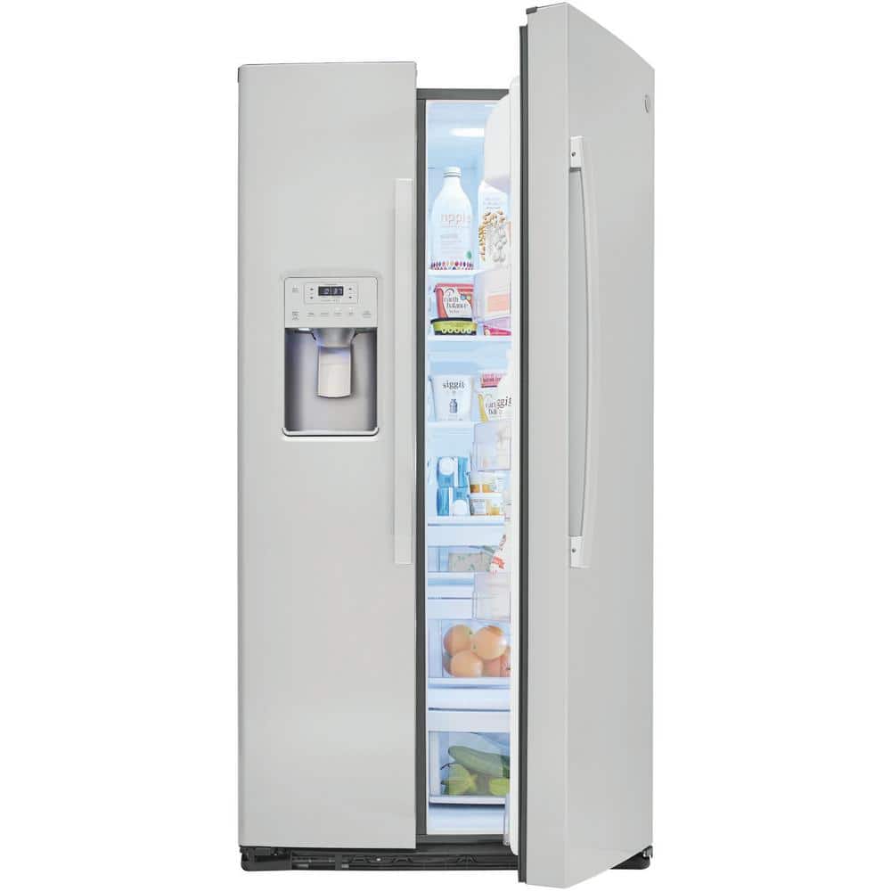 Model #GSS25IYNFS GE 25.1-cu ft Side-by-Side Refrigerator with Ice Maker, Water and Ice Dispenser (Stainless Steel)