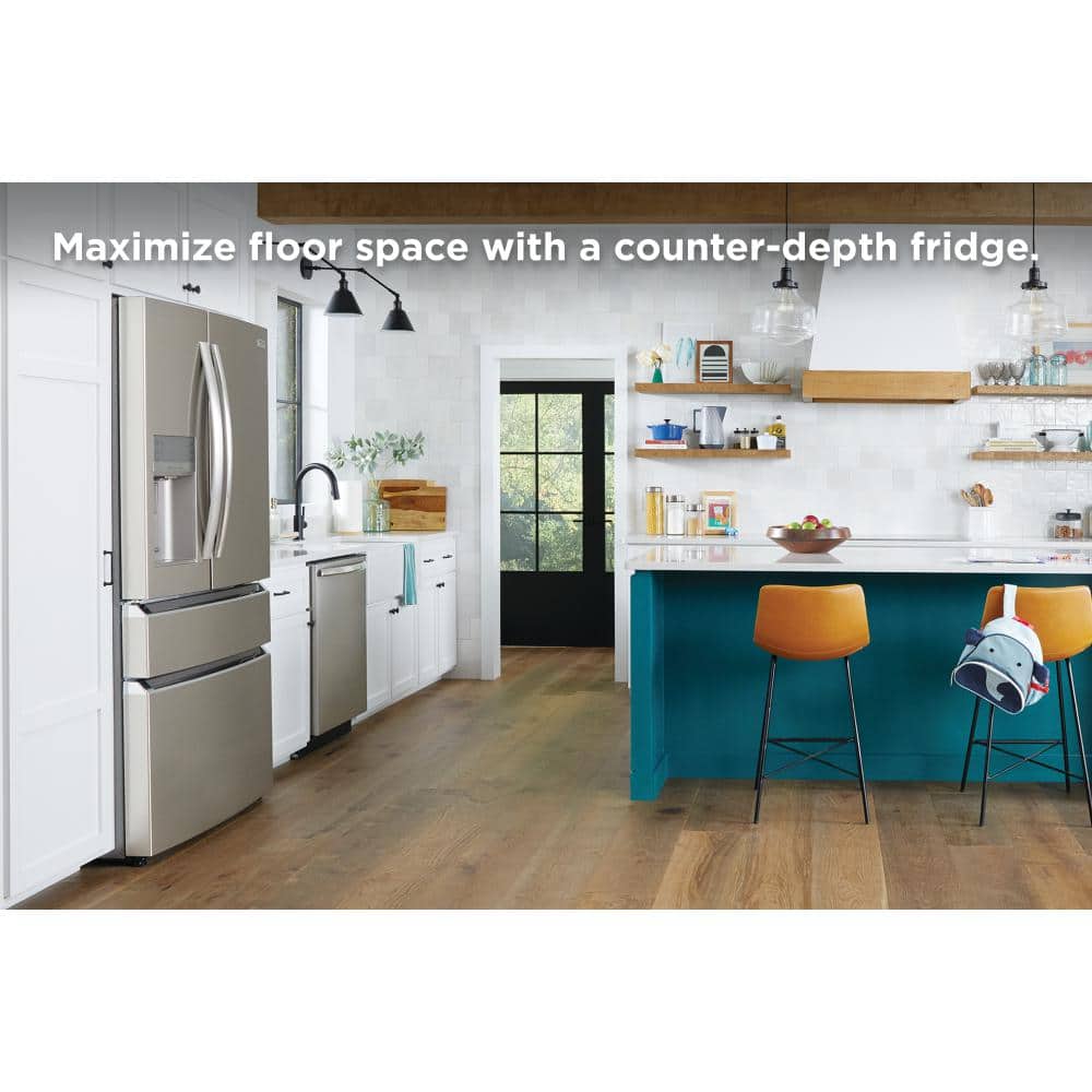 Model GRMC2273CF Frigidaire Counter-Depth 21.5-Cu. Feet 4 -Door French Door Refrigerator with Ice Maker with water and Ice dispenser ( Smudge-Proof Stainless Steel ) ENERGY STAR Certified