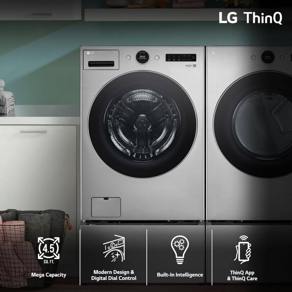 Model #WM5500HVA LG TurboWash 360 4.5-Cu. Feet High Efficiency Stackable Steam Cycle Smart Front-Load Washer ( Graphite Steel ) ENERGY STAR