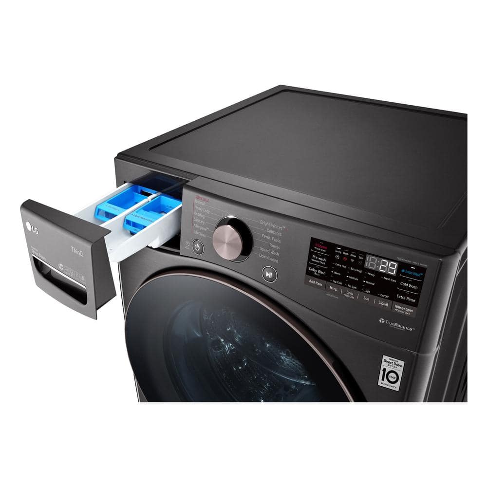 Model #WM4000HBA LG TurboWash 360 4.5-Cu. Feet High Efficiency Stackable Steam Cycle Smart Front-Load Washer ( Black Steel ) ENERGY STAR