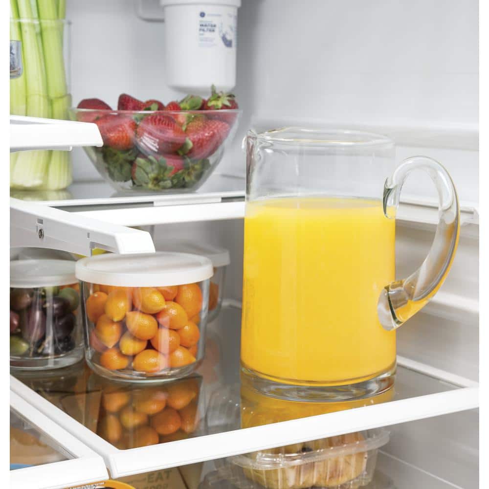 Model #GFE24JYKFS GE Standard-Depth 23.7-Cu. Feet 3 -Door French Door Refrigerator with Ice Maker with water and Ice dispenser ( Stainless Steel ) ENERGY STAR Certified
