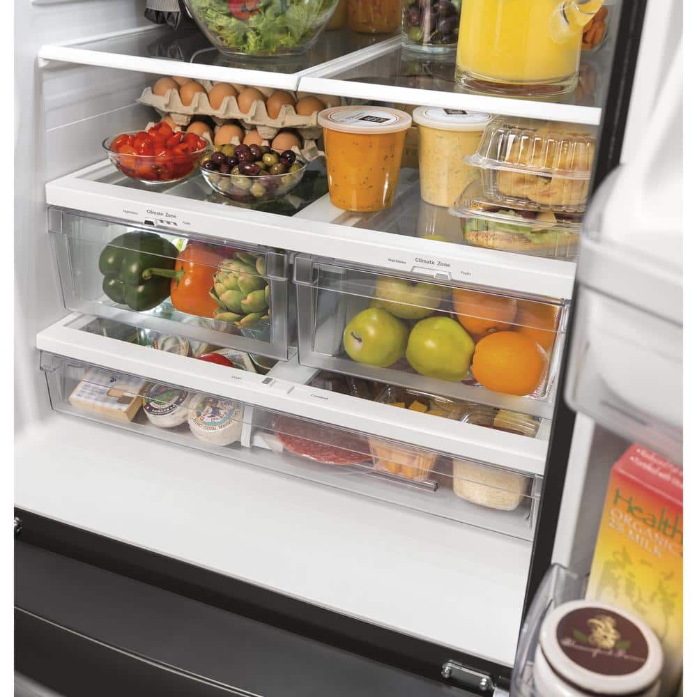 Model #GNE21FYKFS GE Standard-Depth 20.8-Cu. Feet 3 -Door French Door Refrigerator with Ice Maker ( Stainless Steel ) ENERGY STAR Certified