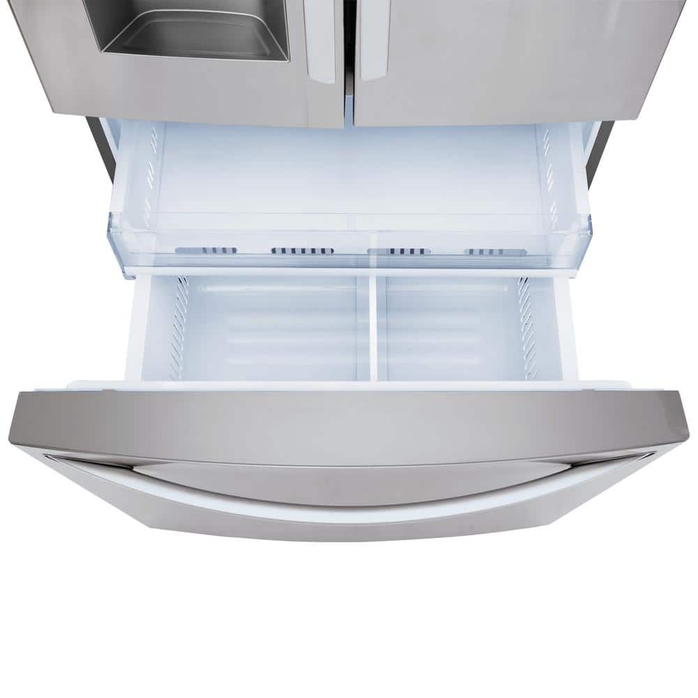 Model #LRFS28XBS LG 28 cu. ft. 3 Door French Door Refrigerator with Ice and Water with Single Ice in Stainless Standard Depth