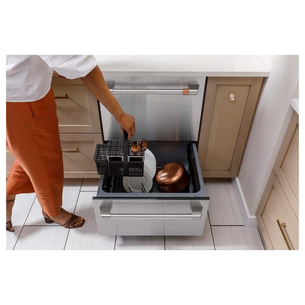 Cafe 24 in. Matte Black Double Drawer Dishwasher