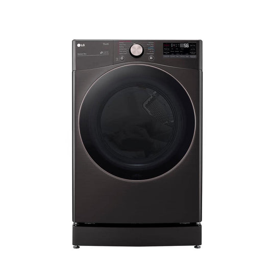 LG 7.4 Cu. Ft. Vented SMART Stackable Electric Dryer in Black Steel with TurboSteam and Sensor Dry Technology , DLEX4000B