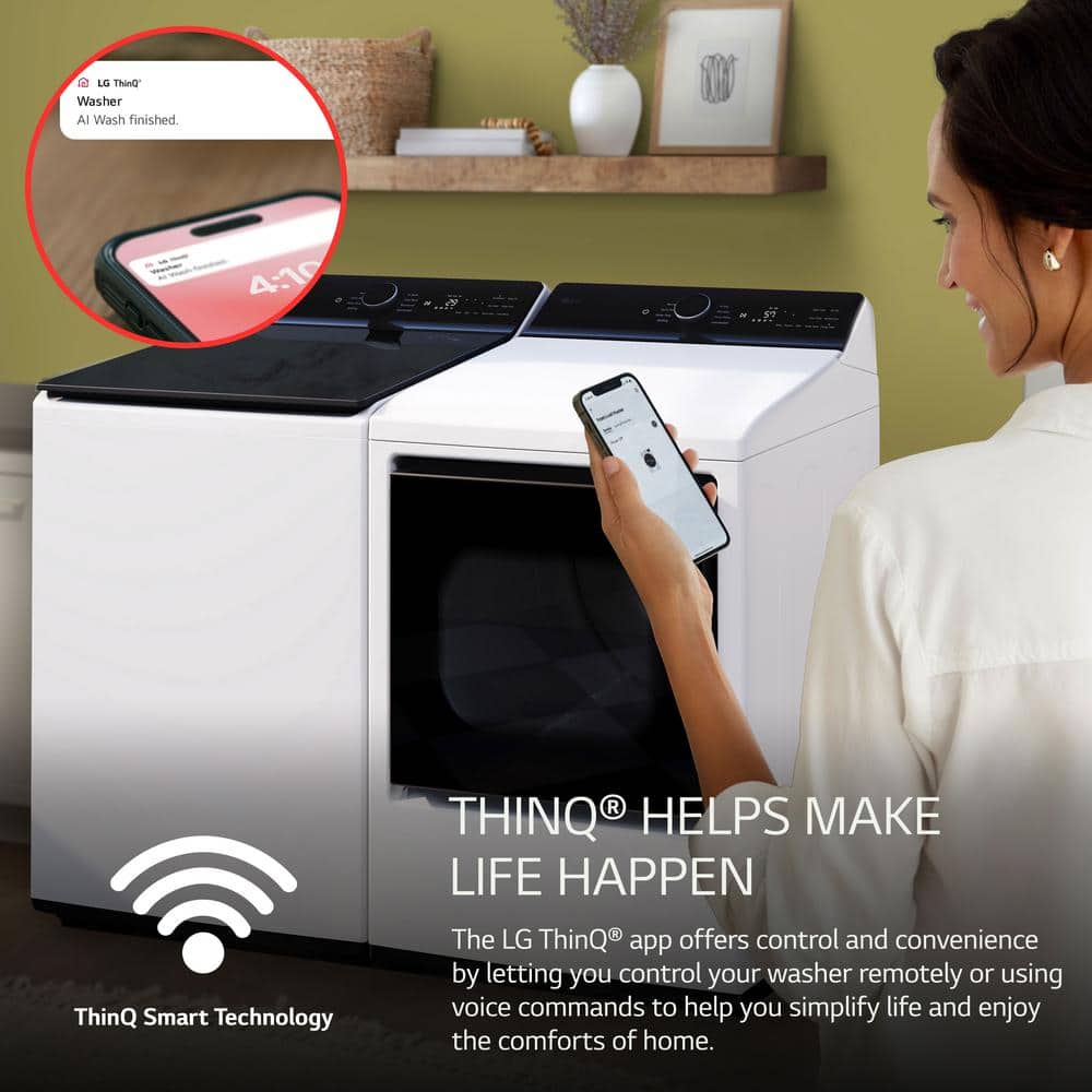 LG 5.5 cu. ft. SMART Top Load Washer in Alpine White with Impeller, Easy Unload and TurboWash3D Technology