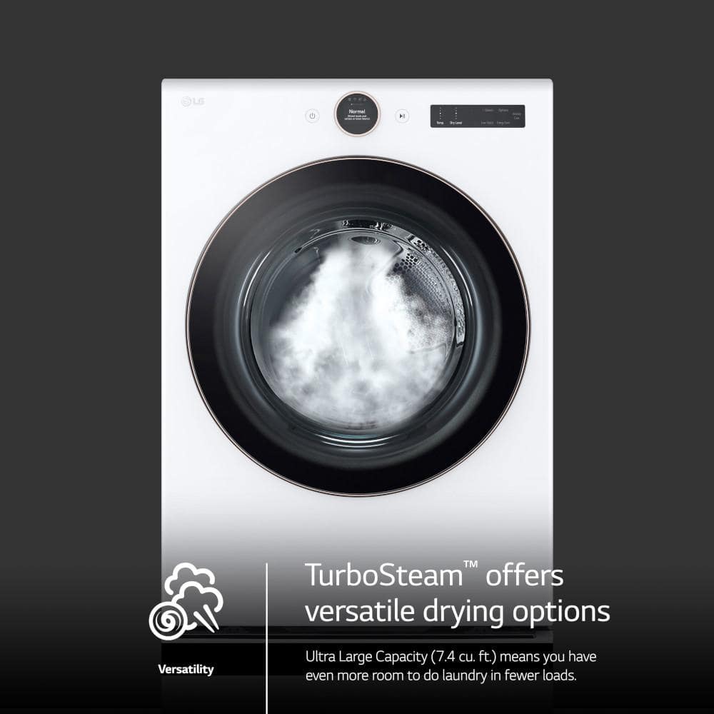 Model #DLEX6500W LG 7.4-Cu. Feet Stackable Steam Cycle Vented Electric Dryer ( White )