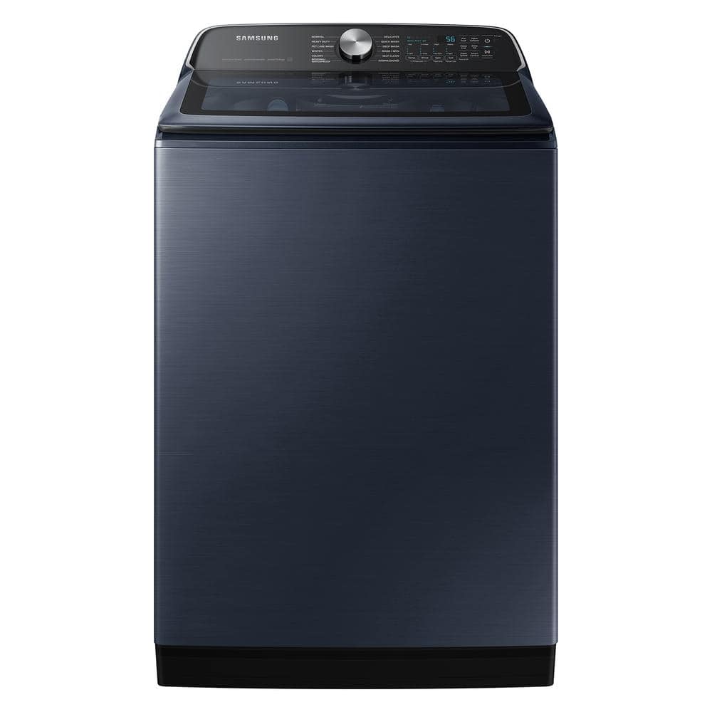 Model #WA54CG7150AD Samsung Pet Care Solution 5.4-Cu. Feet High Efficiency Impeller Smart Compatible Top-Load Washer ( Brushed Navy ) ENERGY STAR