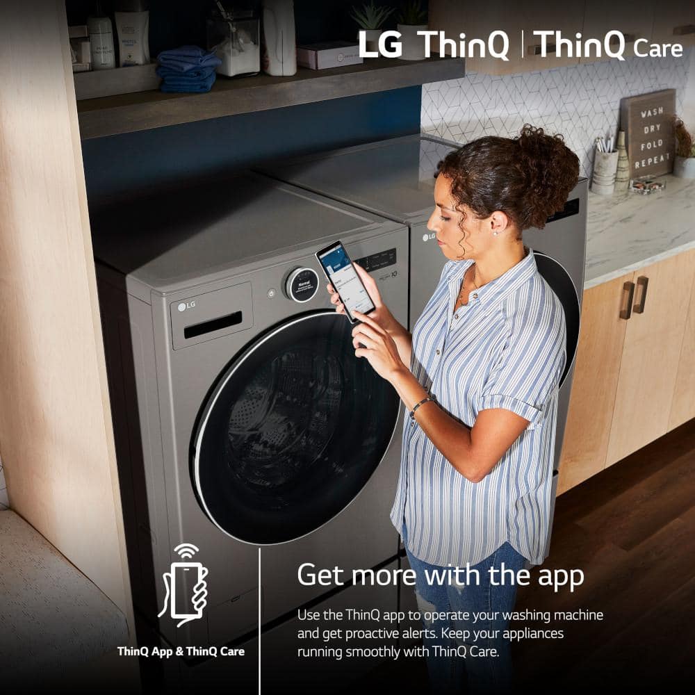 Model #WM5500HVA LG TurboWash 360 4.5-Cu. Feet High Efficiency Stackable Steam Cycle Smart Front-Load Washer ( Graphite Steel ) ENERGY STAR