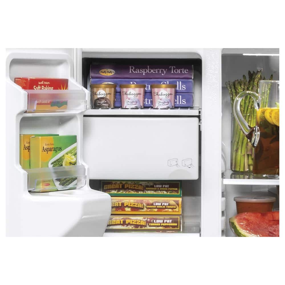 Model #GSS25IYNFS GE 25.1-cu ft Side-by-Side Refrigerator with Ice Maker, Water and Ice Dispenser (Stainless Steel)