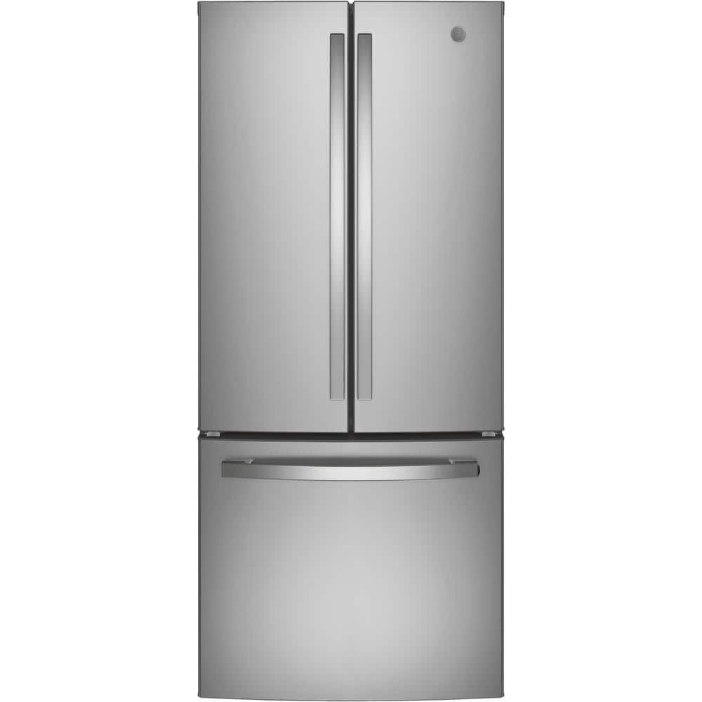 Model #GNE21FYKFS GE Standard-Depth 20.8-Cu. Feet 3 -Door French Door Refrigerator with Ice Maker ( Stainless Steel ) ENERGY STAR Certified