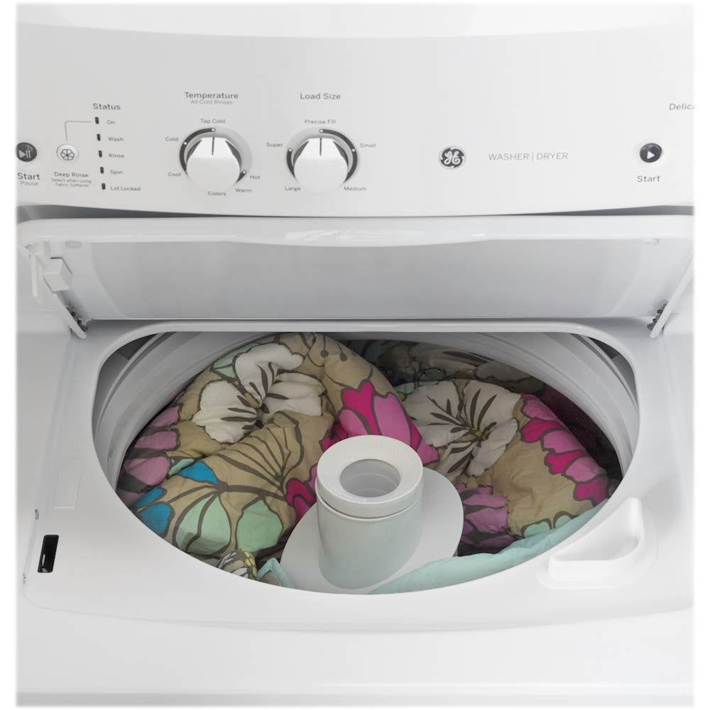 OPEN BOX GE - 3.8 Cu. Ft. Top Load Washer and 5.9 Cu. Ft. Electric Dryer Laundry Center - White