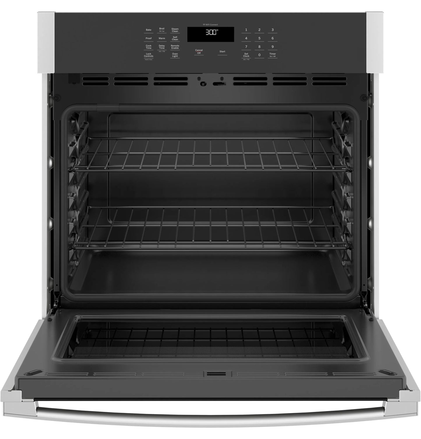 OPEN BOX GE 30-in 5 Element Electric Cooktop and 30-in Smart Single Wall Oven paired with 1.7 Cu Ft Over-the-Range Microwave Suite in Stainless Steel