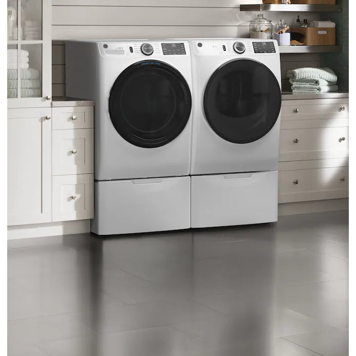 OEPN BOX GE UltraFresh Stackable Smart Front Load Washer & Electric Dryer Set with Sanitize Cycle in White
