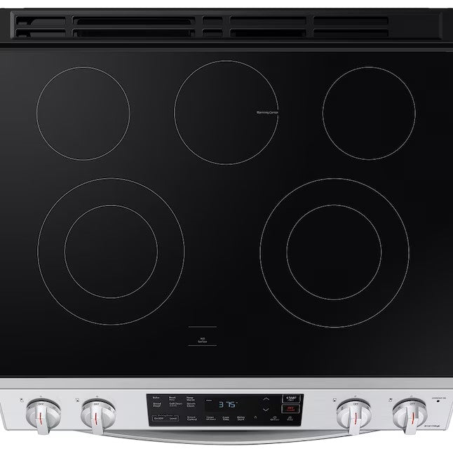 OPEN BOX Samsung 30 in Smooth Surface 5 Elements 6.3-cu ft Self-Cleaning Slide-in Smart Electric Range