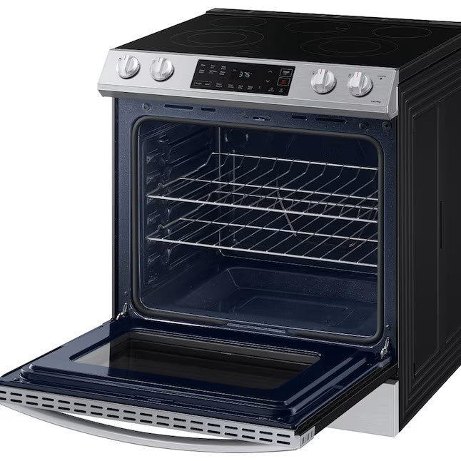 OPEN BOX Samsung 30 in Smooth Surface 5 Elements 6.3-cu ft Self-Cleaning Slide-in Smart Electric Range