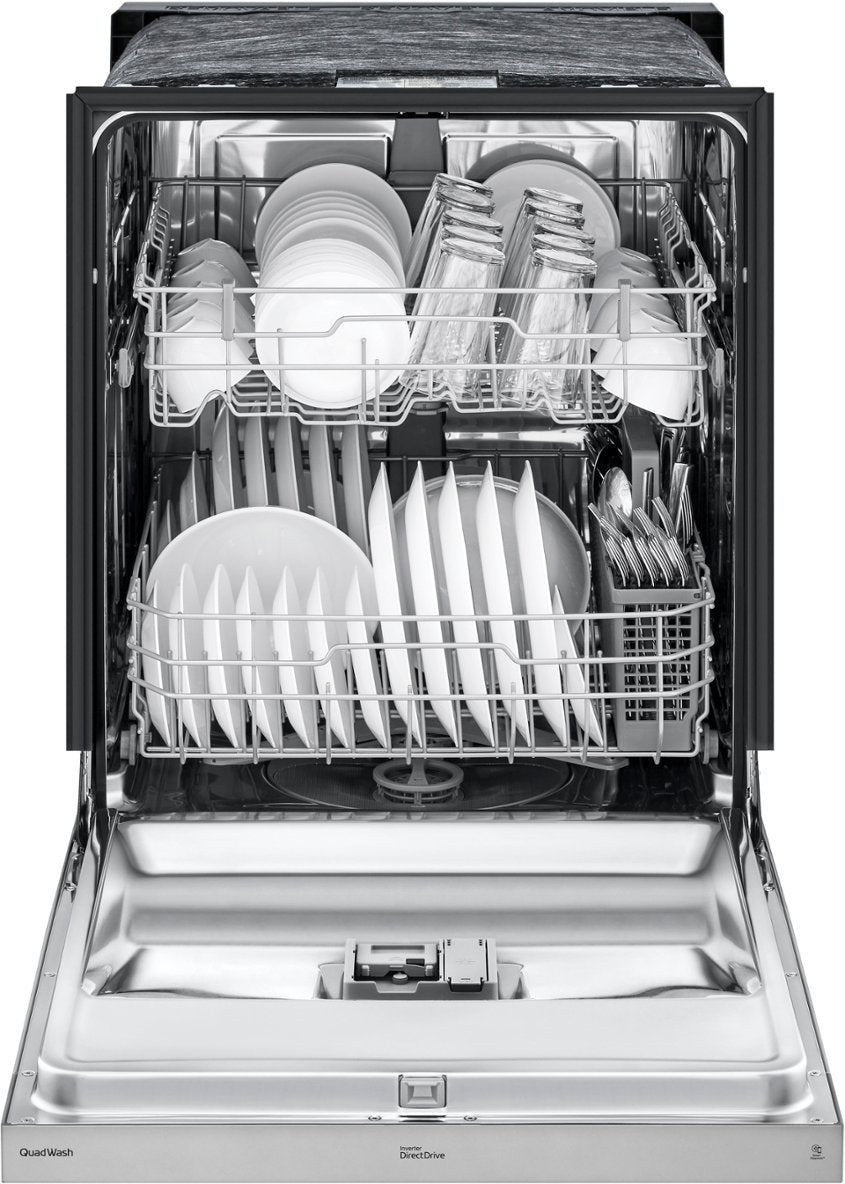 OPEN BOX LG - 24" Front Control Built-In Stainless Steel Tub Dishwasher with QuadWash and 50 dba - Stainless Steel