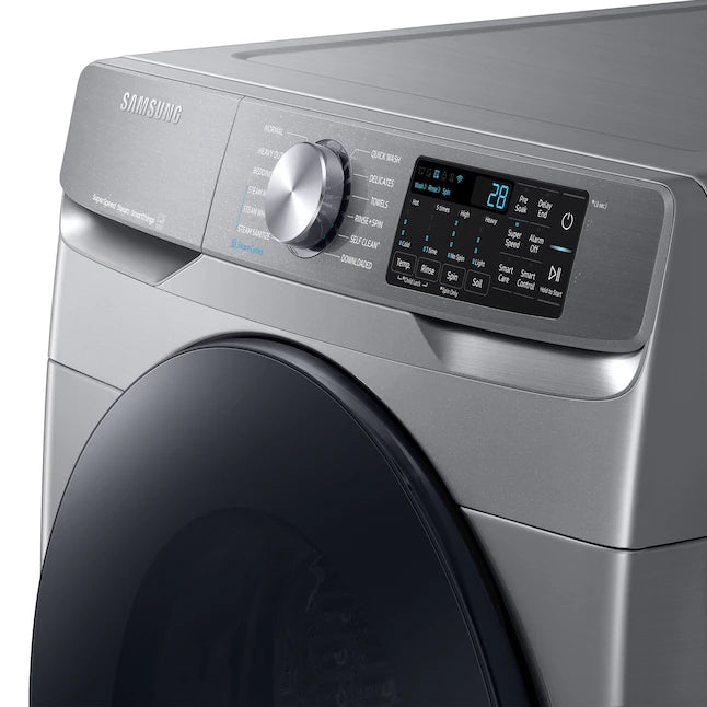 Samsung 4.5-cu ft High Efficiency Stackable Steam Cycle Smart Front-Load Washer (Platinum) ENERGY STAR