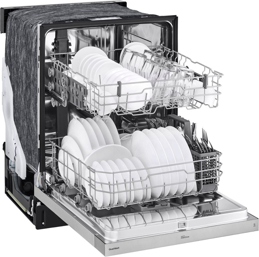 OPEN BOX LG - 24" Front Control Built-In Stainless Steel Tub Dishwasher with QuadWash and 50 dba - Stainless Steel