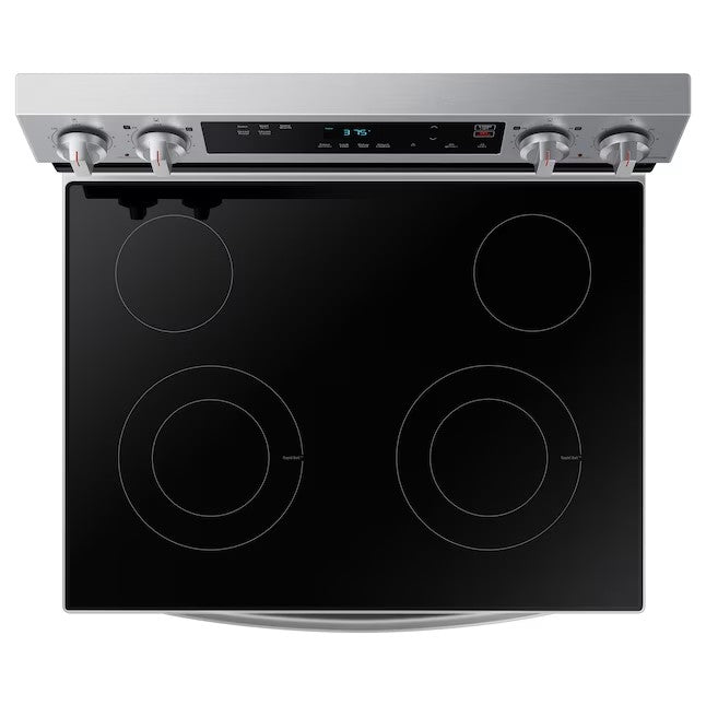 OPEN BOX Samsung 30 in Smooth Surface 4 Elements 6.3-cu ft Steam Cleaning Freestanding Smart Electric Range