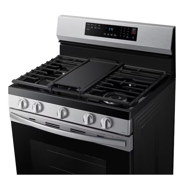 OPEN BOX Samsung 30 in 5 Burners 6 cu ft Self-cleaning Air Fry Convection Oven Freestanding Smart Natural Gas Range