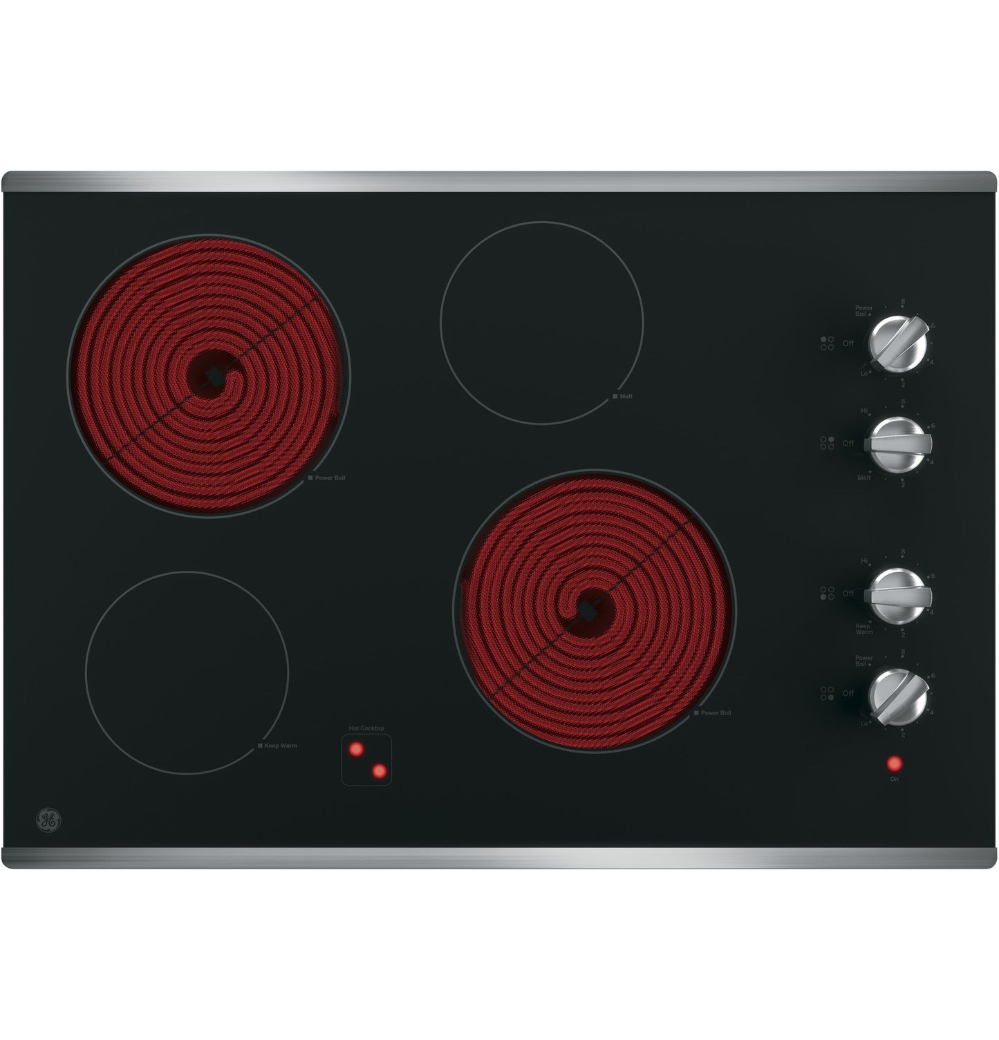 OPEN BOX GE 30-in Electric Cooktop and 30-in Smart Single Wall Oven paired with 1.7 Cu Ft Over-the-Range Microwave Suite in Stainless Steel
