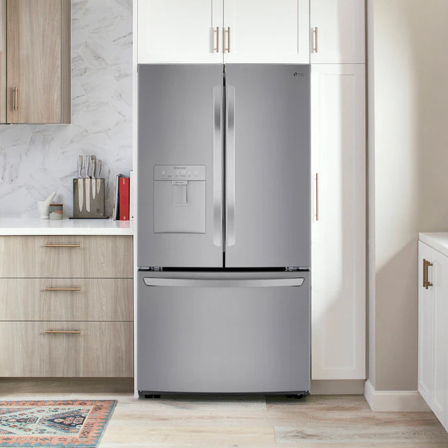 LG 29-cu ft French Door Refrigerator with Ice Maker (Printproof Platinum Silver) ENERGY STAR - WL APPLIANCES