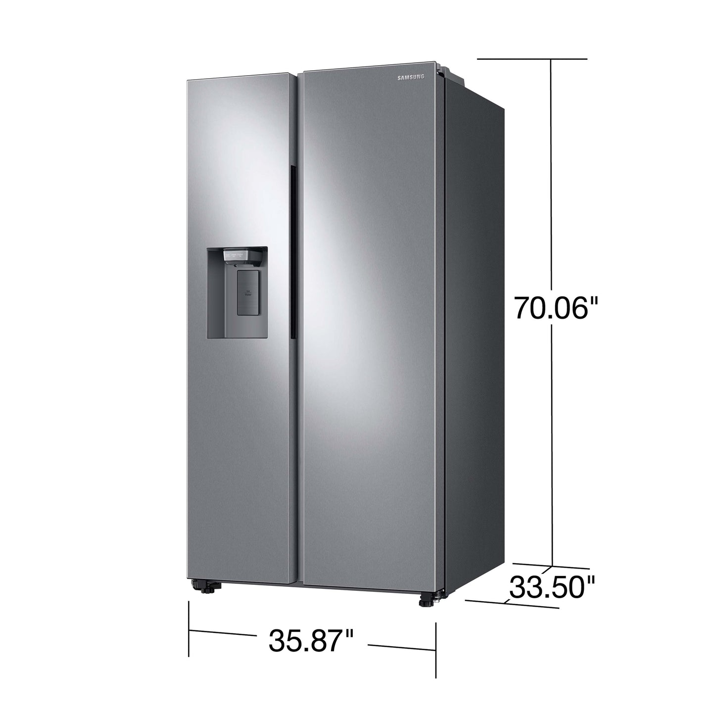 Open box Samsung Side-by-Side Refrigerator and Electric Range in Stainless Steel