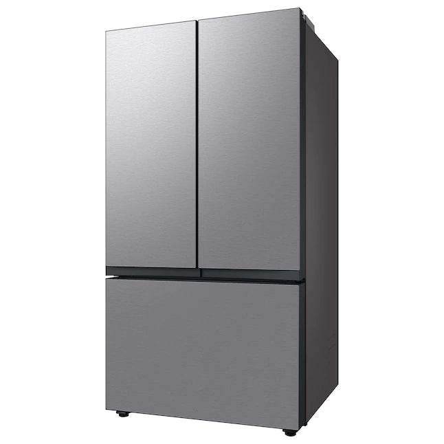 OPEN BOX  Samsung Bespoke 30.1-cu ft Smart French Door Refrigerator with Dual Ice Maker (Stainless Steel- All Panels) ENERGY STAR