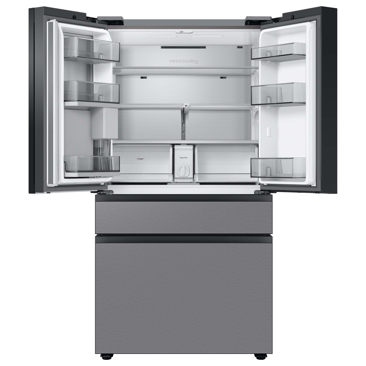 OPEN BOX Samsung Bespoke Counter-Depth Refrigerator & Electric Air Fry Range Suite in Stainless Steel