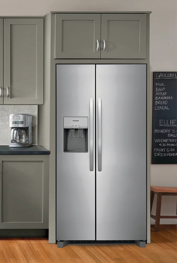 FRSS26L3AF Frigidaire 25.6-cu ft Side-by-Side Refrigerator with Ice Maker, Water and Ice Dispenser (Fingerprint Resistant Stainless Steel) ENERGY STAR