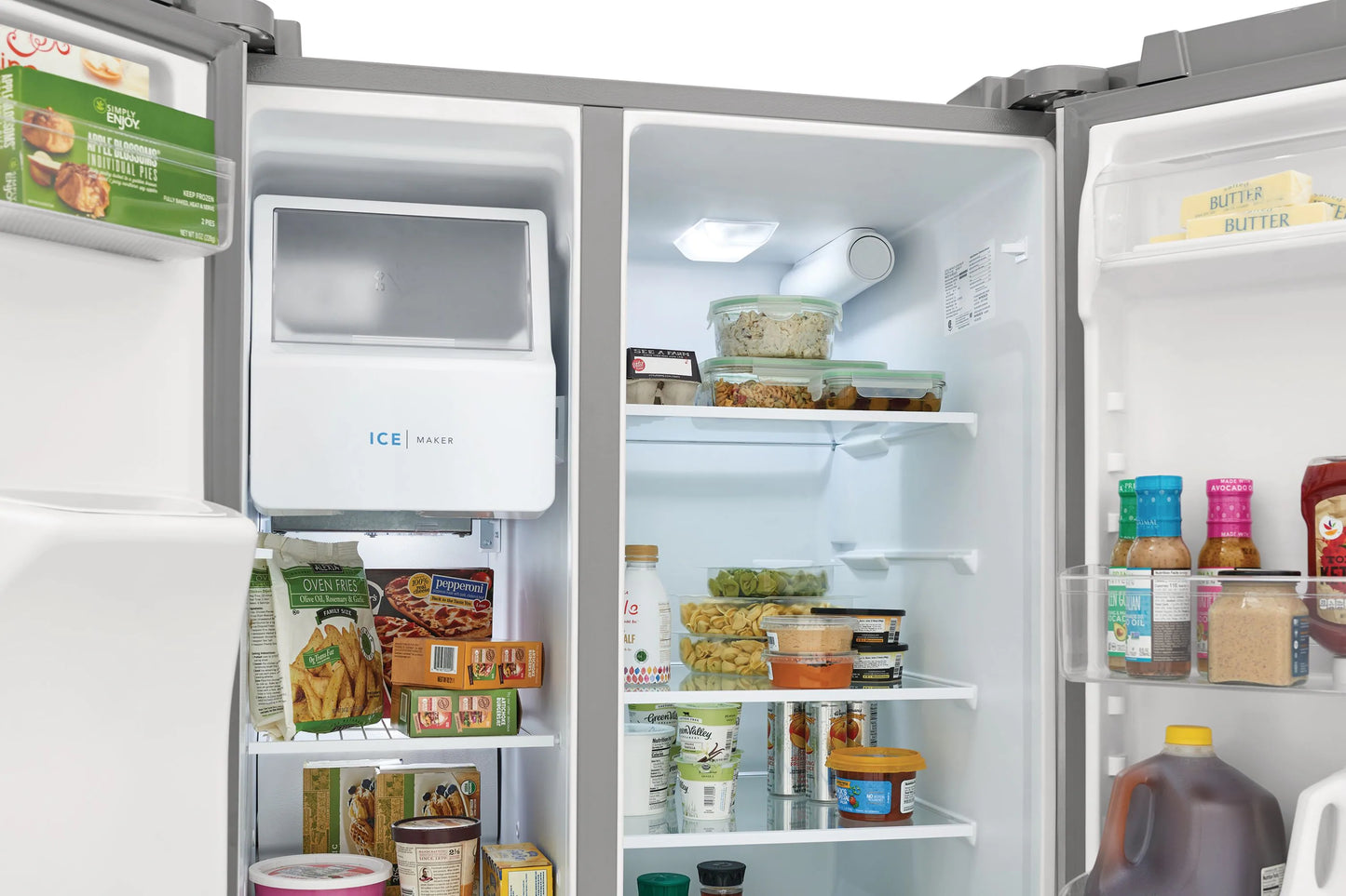 FRSS26L3AF Frigidaire 25.6-cu ft Side-by-Side Refrigerator with Ice Maker, Water and Ice Dispenser (Fingerprint Resistant Stainless Steel) ENERGY STAR