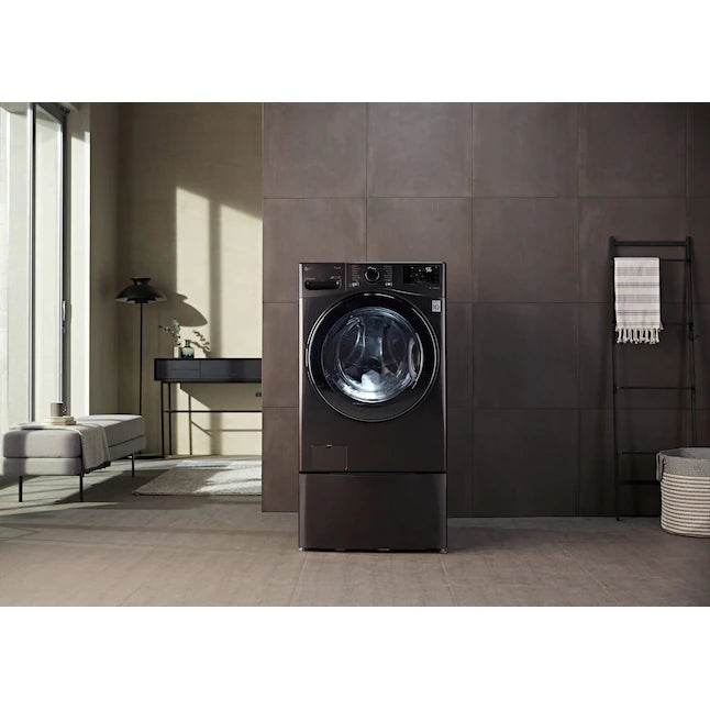 LG 4.5-cu ft Capacity Black Steel Ventless All-in-One Washer/Dryer Combo with Steam Cycle