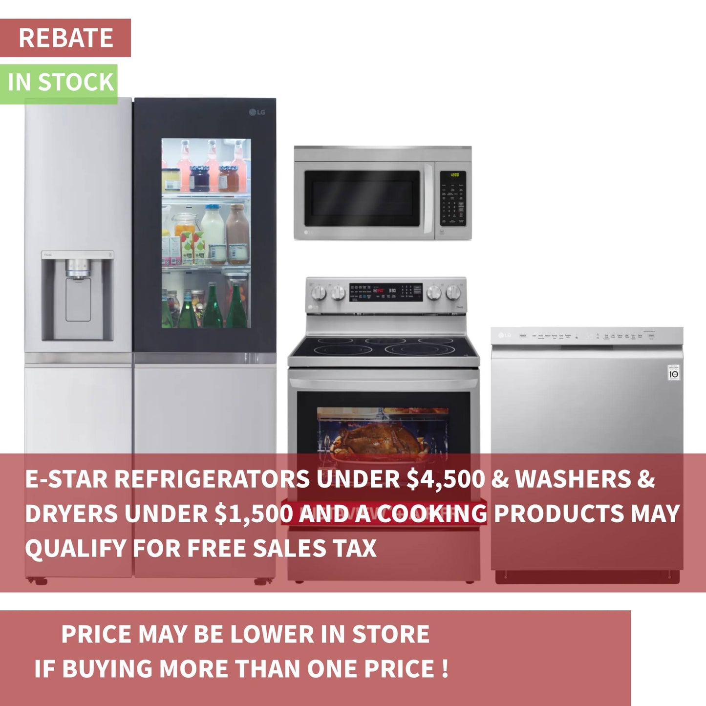 OPEN BOX LG Side-by-Side Refrigerator & Electric Range Suite