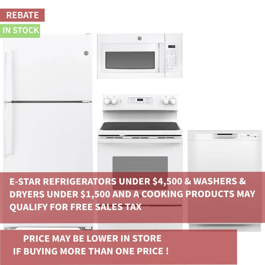 OPEN BOX GE Top-Freezer Refrigerator & 30-in Free-Standing Electric Range Suite in White