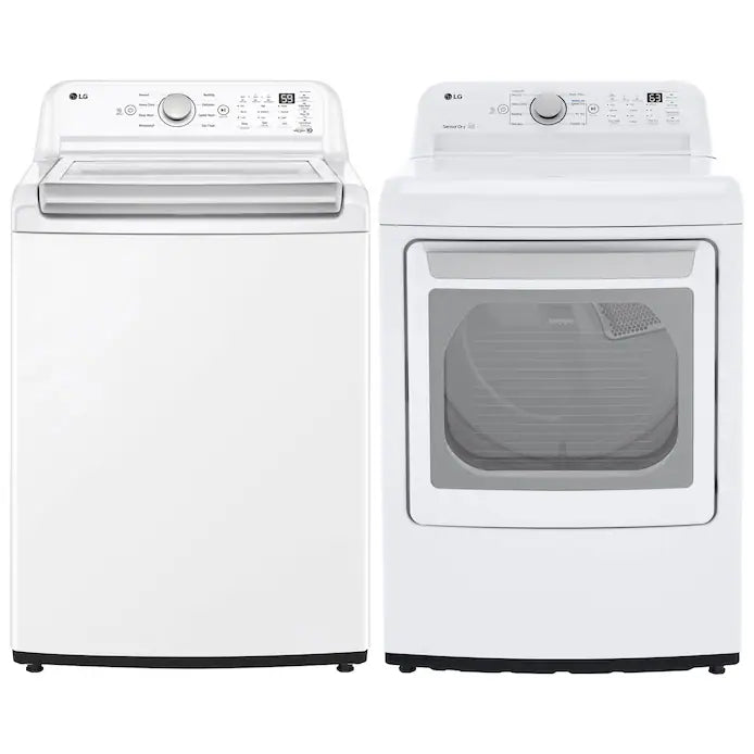 OPEN BOX LG High Efficiency Agitator Top-Load White Washer & Dryer